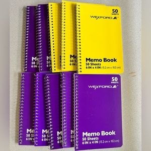 Mini Composition, Wexford Spiral Notebook Bundle- Purple and Yellow of 10
